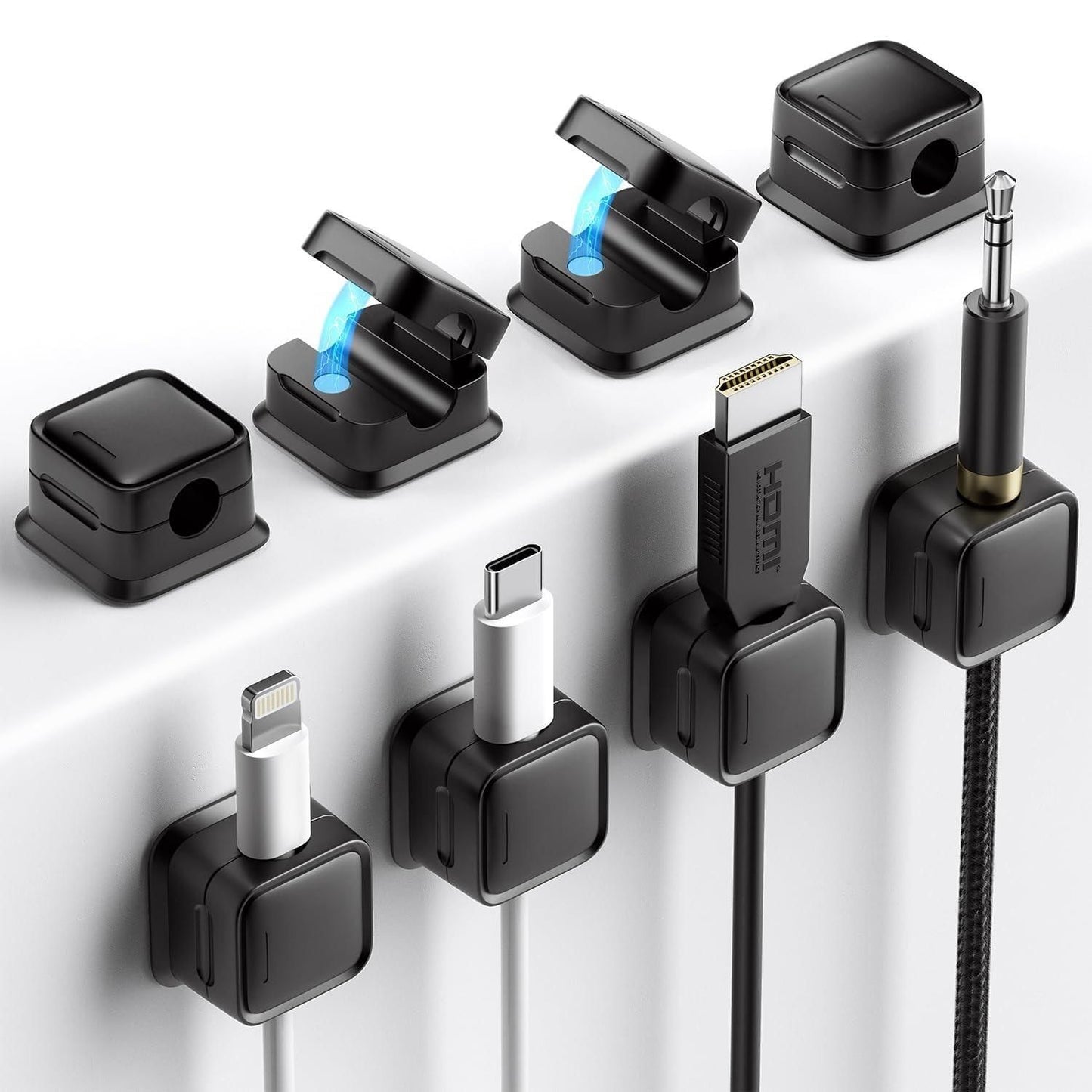 Organizer, Cable Smooth Adjustable Easy Secure Cable Management (Pack of 6)