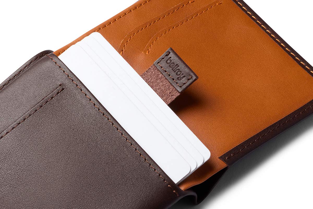 Bellroy Note Sleeve Wallet (Slim Leather Bifold Design, RFID Blocking, Holds 4-11 Cards, Coin Pouch, Flat Note Section) - Java Caramel - RFID