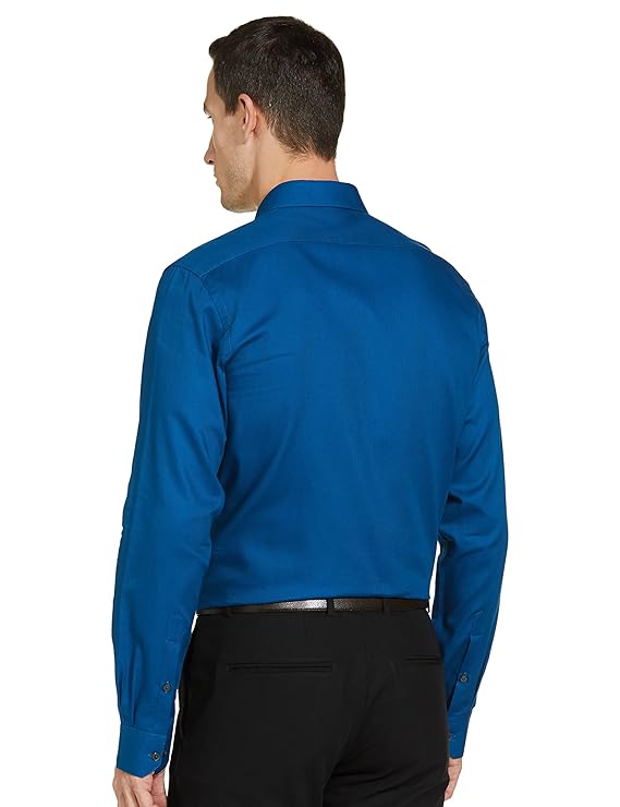 Arrow Men's Solid Full Sleeve Slim Fit Cutaway Collar Cotton Formal Shirt (ROYAL BLUE)