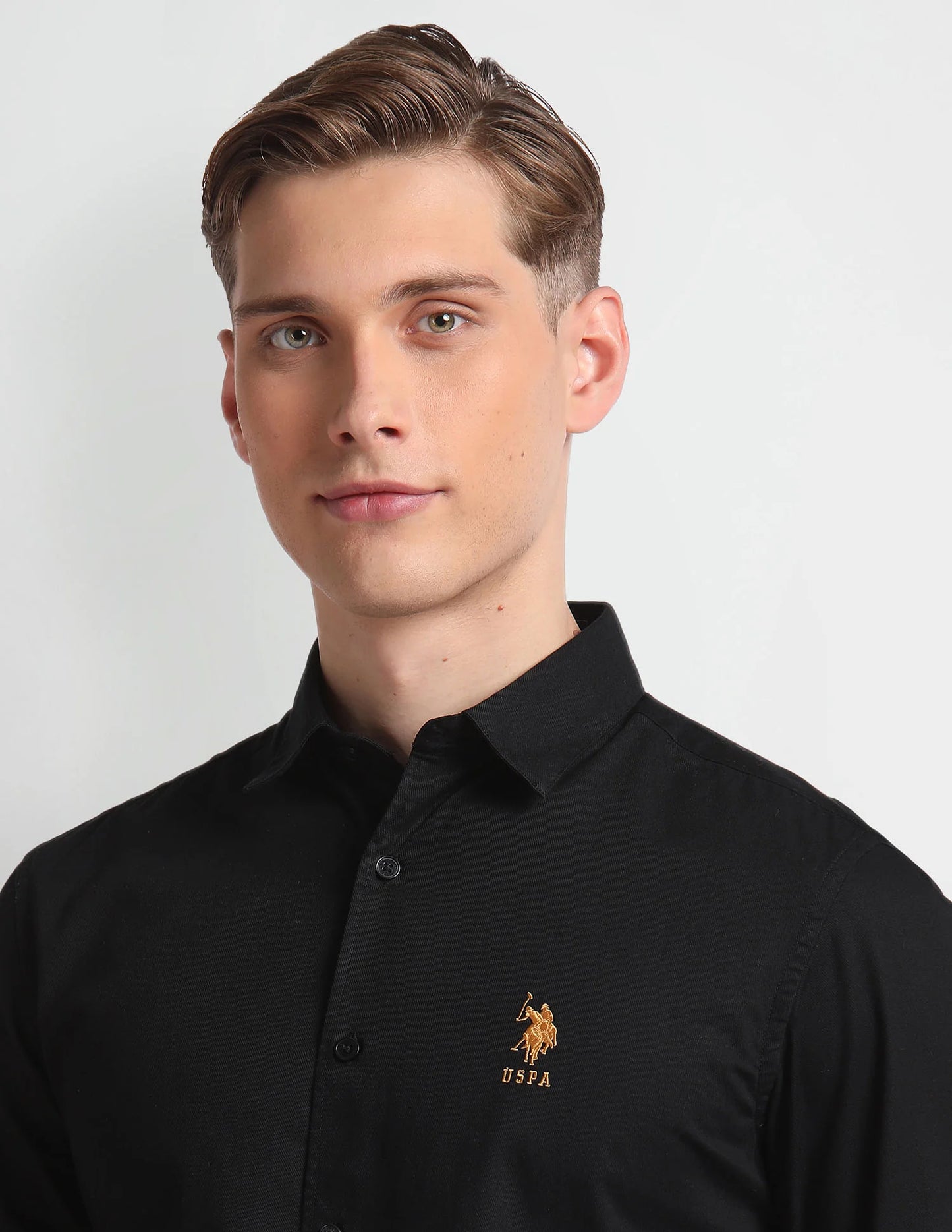 U.S Polo ASSN. Black Twill Cotton Shirt