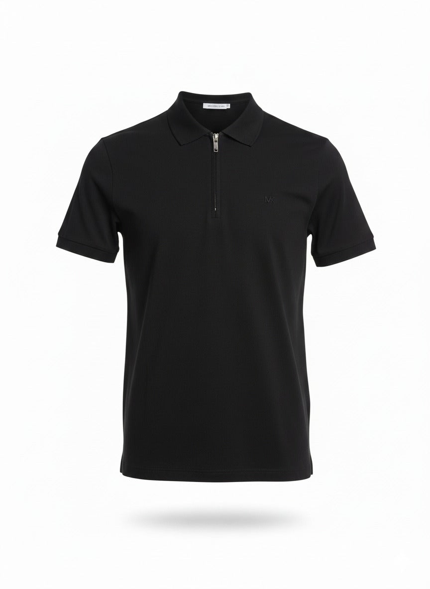 Michael Kors Mens Cotton Blend Piqué Zip-Up Polo Shirt