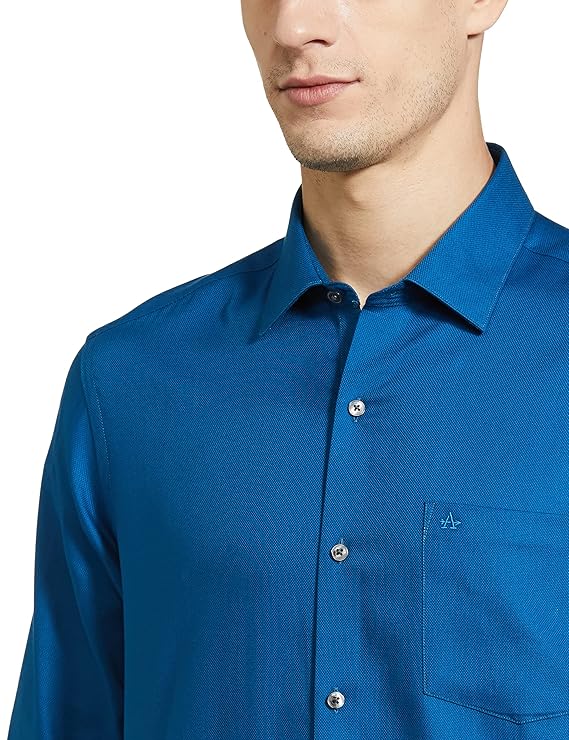 Arrow Men's Solid Full Sleeve Slim Fit Cutaway Collar Cotton Formal Shirt (ROYAL BLUE)