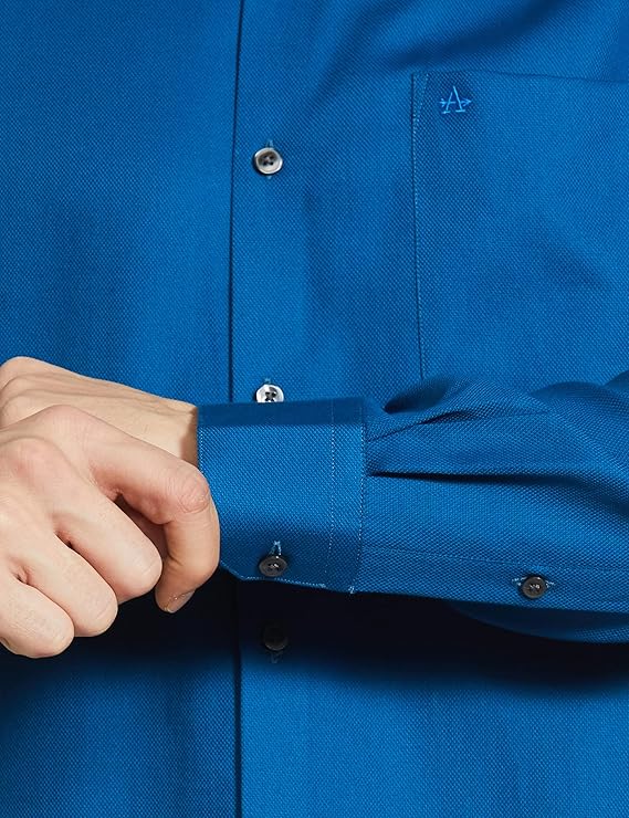 Arrow Men's Solid Full Sleeve Slim Fit Cutaway Collar Cotton Formal Shirt (ROYAL BLUE)