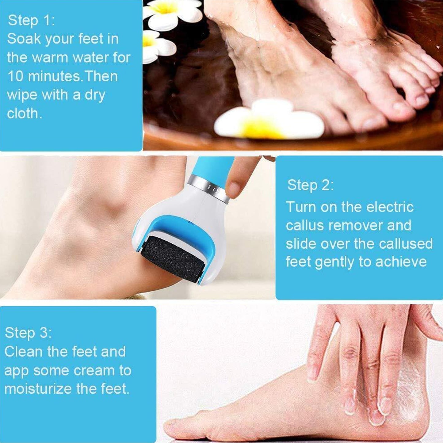 Electronic Dry Foot File Callous Remover For Feet Electric Foot With Roller Hard And Dead Skin- Regular Coarse Baby Smooth Feet In Minutes. For In Home Pedicure Foot Care Battery Powered Usb (Battery Not Included)