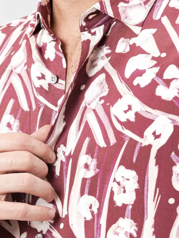 RARE RABBIT Men Slim Fit Printed Casual Shirt