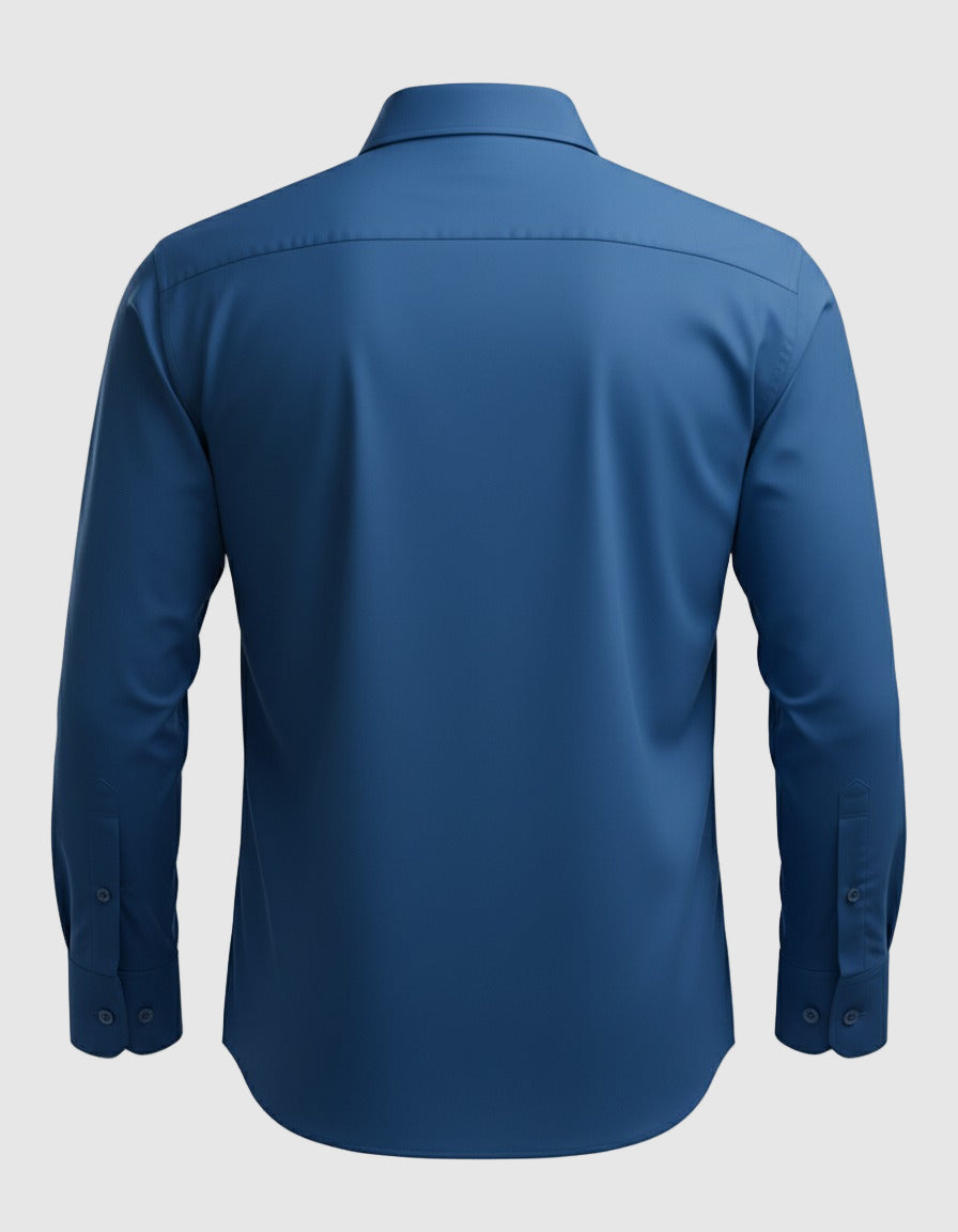 Arrow Men's Solid Full Sleeve Slim Fit Cutaway Collar Cotton Formal Shirt (ROYAL BLUE)