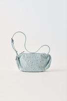 ZARA DENIM SHOULDER BAG WITH RHINESTONES