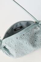 ZARA DENIM SHOULDER BAG WITH RHINESTONES
