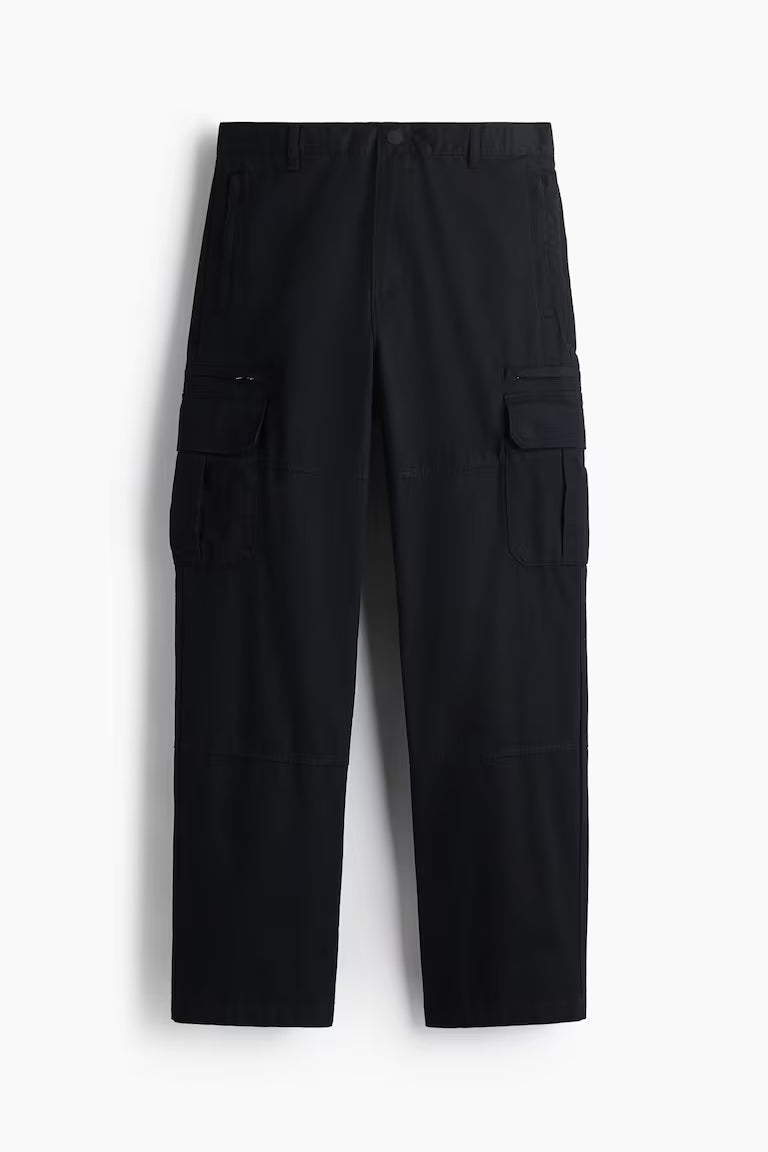 H&M Loose Fit Black Cargo trousers
