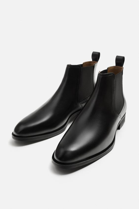 ZARA LEATHER CHELSEA BOOTS