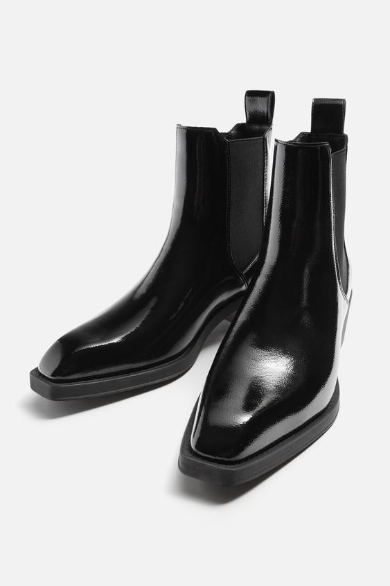 ZARA SHIMMERY HIGH HEEL ANKLE BOOTS