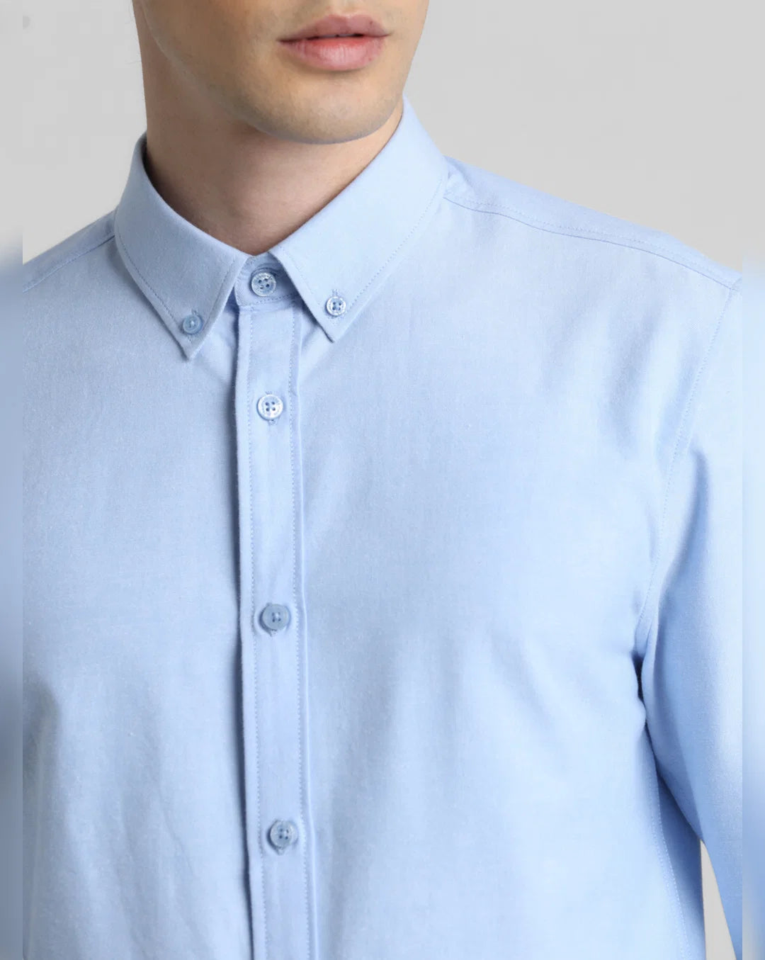 Jack&Jones Blue Oxford Full Sleeves Shirt