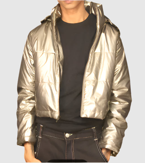 The Souled Store Solid Dark Silver Women Regular Fit Full Sleeve Polyester Puffer Jacket