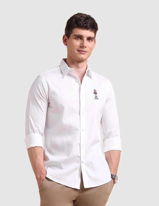 U.S Polo ASSN. White Tailored Fit Button Down Shirt