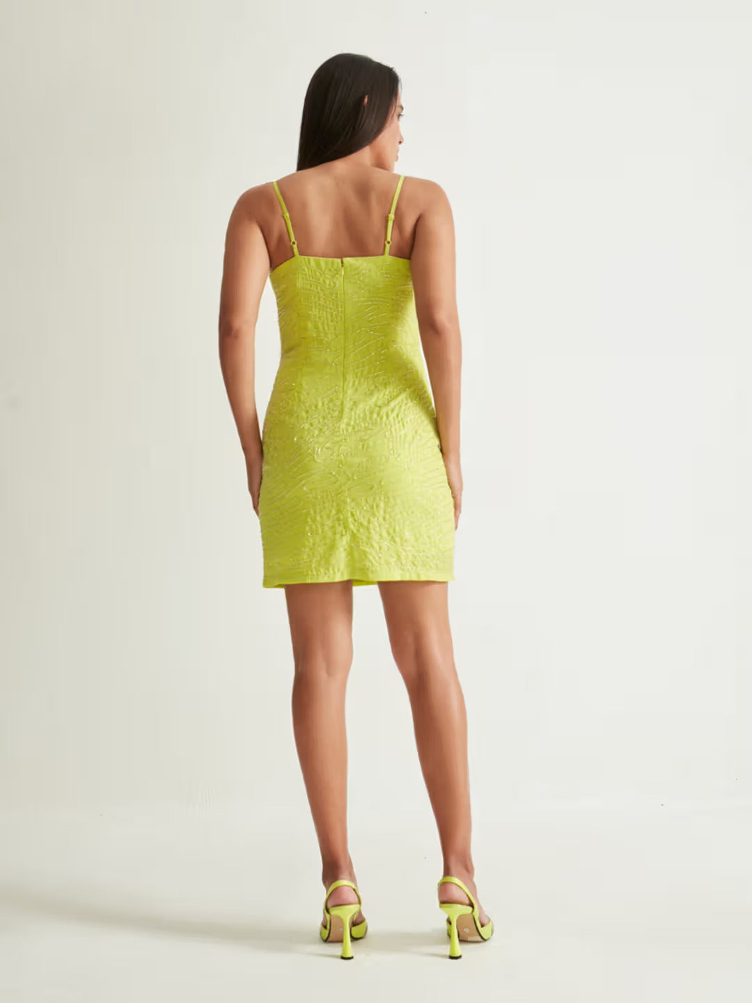 Cover Story Lime Green Bodycon Slip Dress