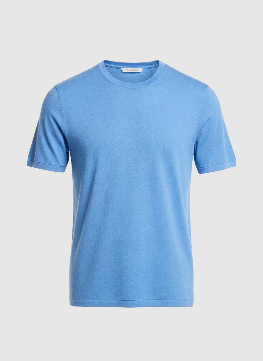 Michael Kors Mens Blue Linen and Cotton T-Shirt