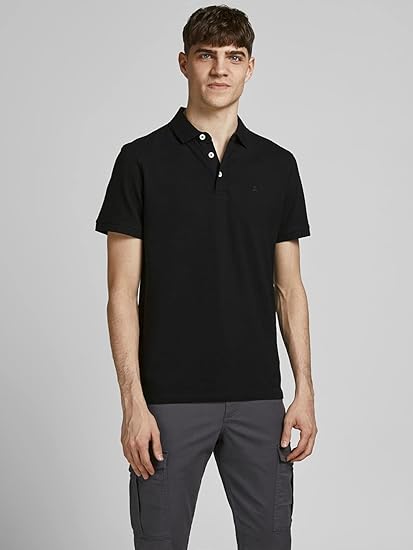 Jack & Jones Jjepaulos Men's Black Polo Shirt
