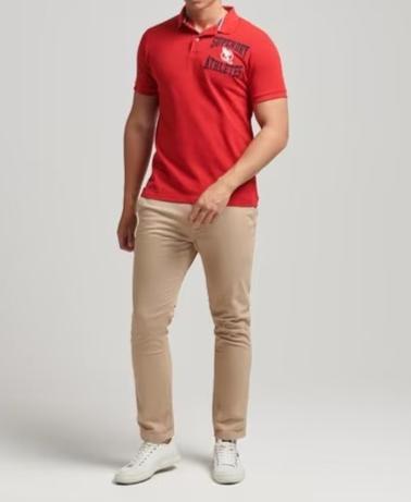 SUPERDRY VINTAGE SUPERSTATE MEN'S RED POLO