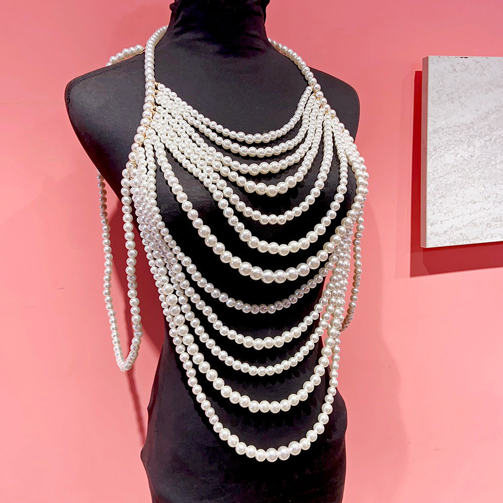 Retro Multi-layer Pearl Body Chains