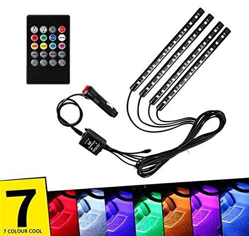 AutoBizarre 12 LED Multicolor Music Controlled Sound Activated for Car Interior