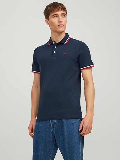 Jack & Jones Jjepaulos Men's Navy Polo Shirt