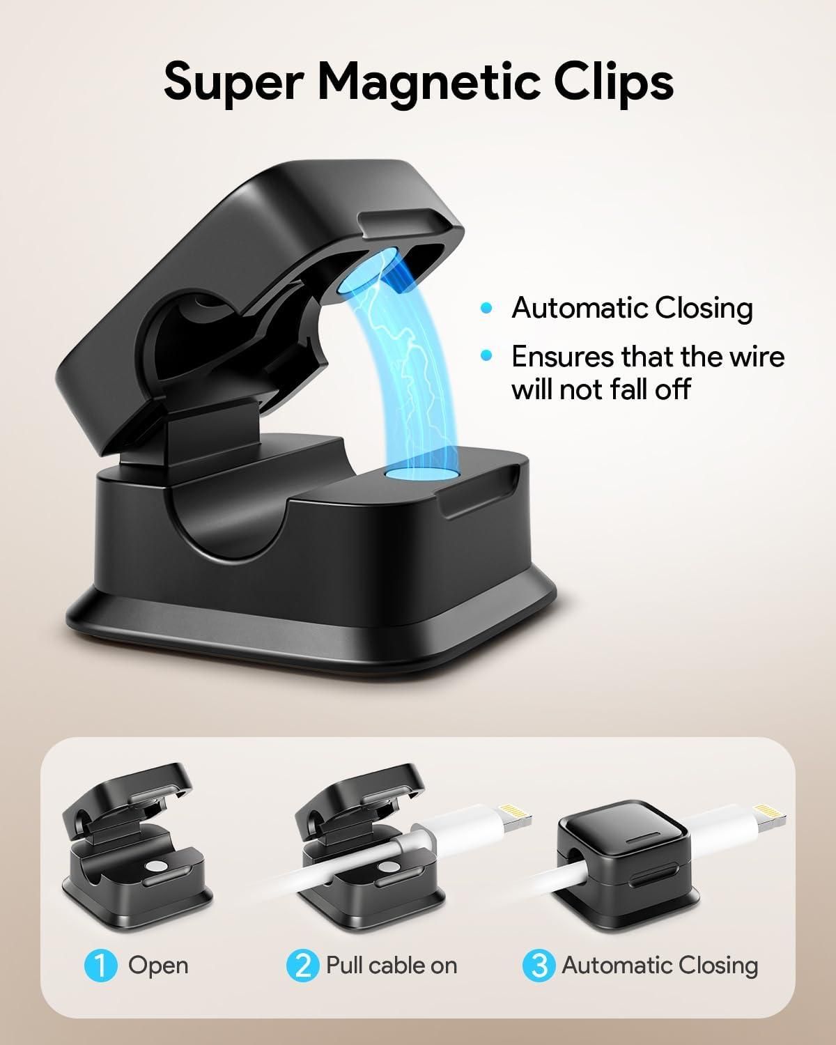 Organizer, Cable Smooth Adjustable Easy Secure Cable Management (Pack of 6)