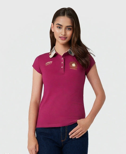 LEE COOPER WOMEN'S COLLAR NECK T-SHIRT