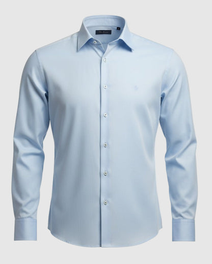 Arrow Men's Solid Full Sleeve Slim Fit Cutaway Collar Cotton Formal Shirt (BLUE)
