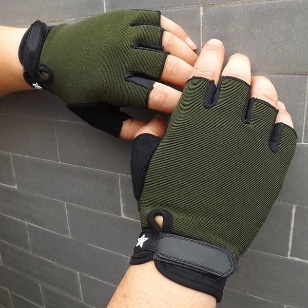 Anti-Slip Breathable Bike Sports Gym & Fitness Gloves (Green)