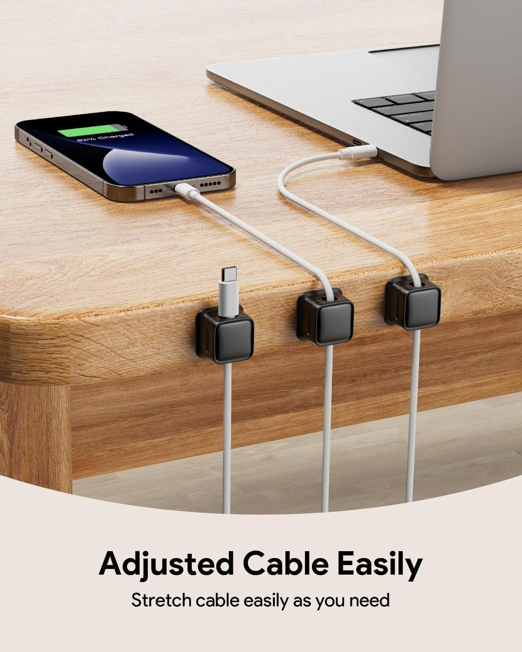 Organizer, Cable Smooth Adjustable Easy Secure Cable Management (Pack of 6)
