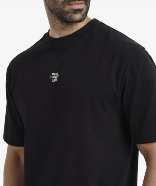 RARE RABBIT Men Graphic Printed Round Neck Cotton Oversized T-Shirt