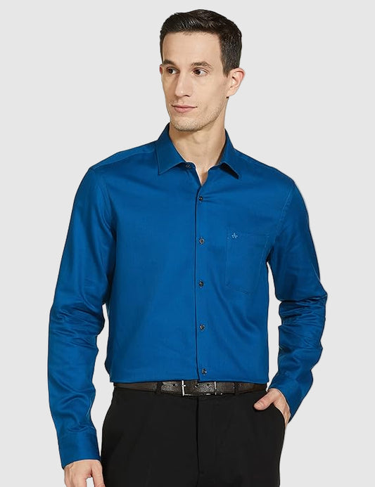 Arrow Men's Solid Full Sleeve Slim Fit Cutaway Collar Cotton Formal Shirt (ROYAL BLUE)