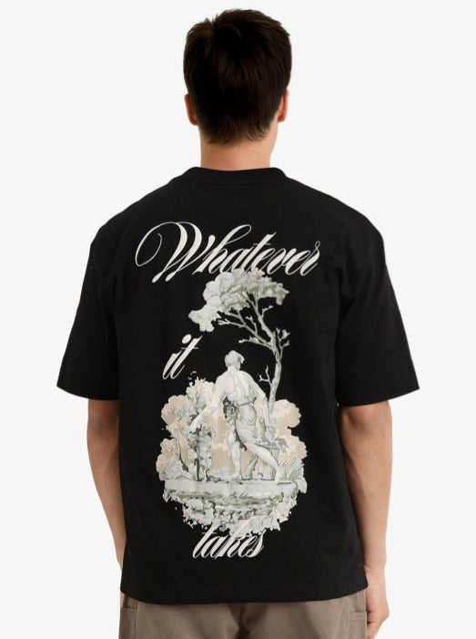 RARE RABBIT Men Graphic Printed Drop-Shoulder Sleeves Oversized T-shirt