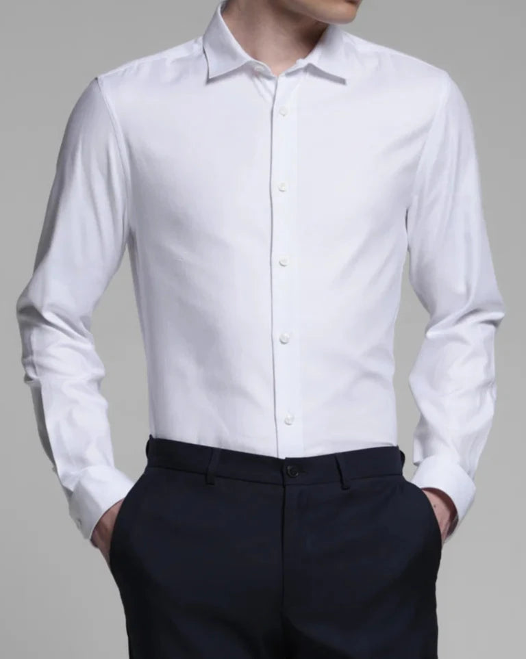 Jack&Jones WHITE DOBBY FULL SLEEVES SHIRT