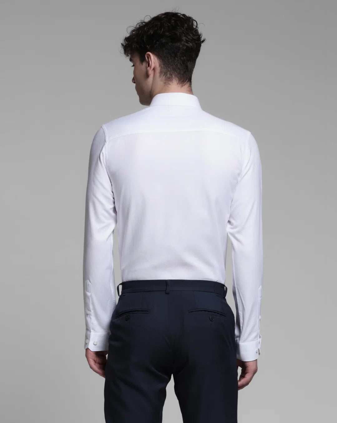 Jack&Jones WHITE DOBBY FULL SLEEVES SHIRT