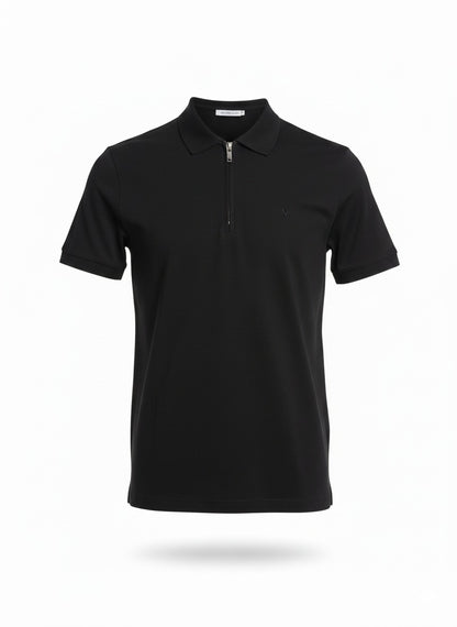 Michael Kors Mens Cotton Blend Piqué Zip-Up Polo Shirt