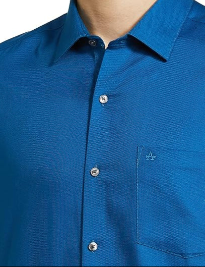 Arrow Men's Solid Full Sleeve Slim Fit Cutaway Collar Cotton Formal Shirt (ROYAL BLUE)