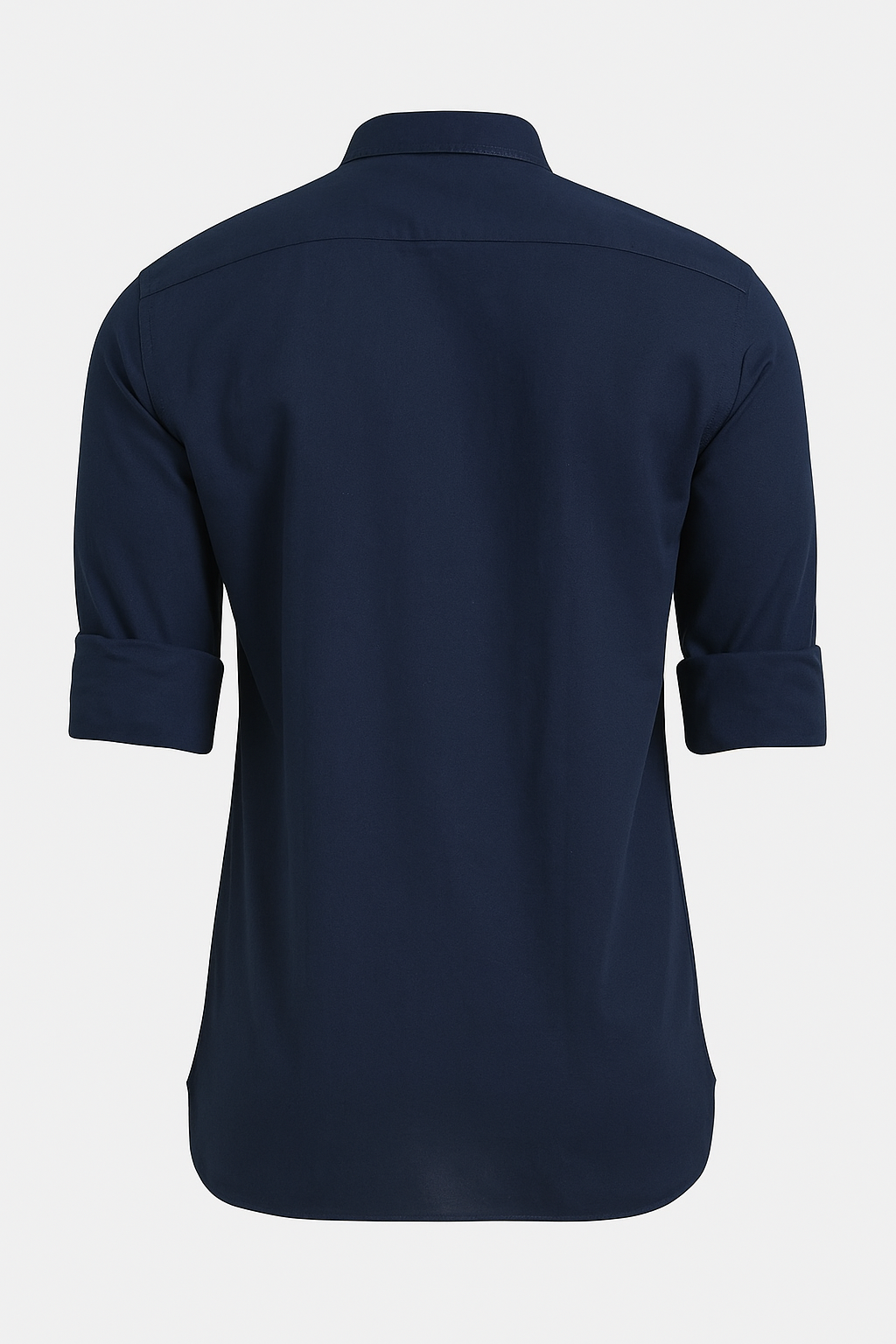 CAVALLO by Linen Club Men's Blended Linen Navy Solid Contemporary Fit Full Sleeve Casual Shirt