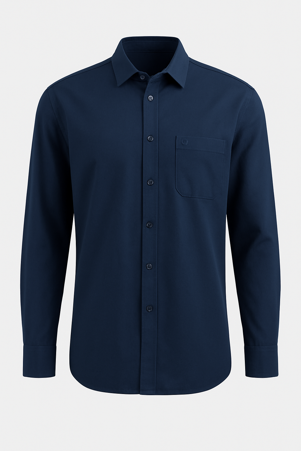 CAVALLO by Linen Club Men's Blended Linen Navy Solid Contemporary Fit Full Sleeve Casual Shirt
