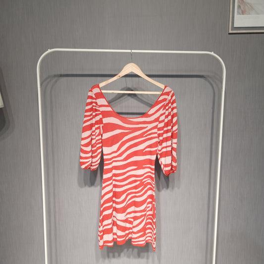 MANGO WOMEN'S RED ZEBRA PRINT DRESS