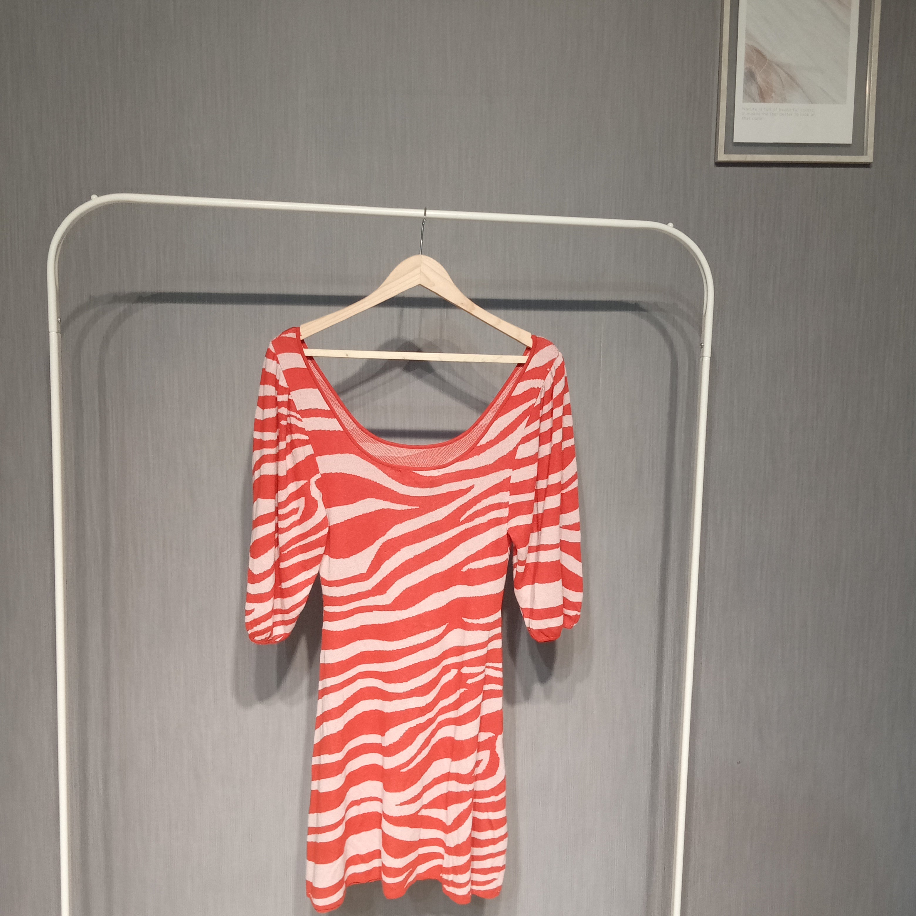 MANGO WOMEN'S RED ZEBRA PRINT DRESS
