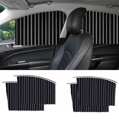 Curtain For Car Window  Heat  Sunshade Protection (4 Pcs With Curtain Hook  Adhesive Tap Set)