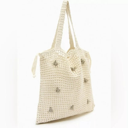 ZARA Mesh rhinestone bees tote bag 6106/110