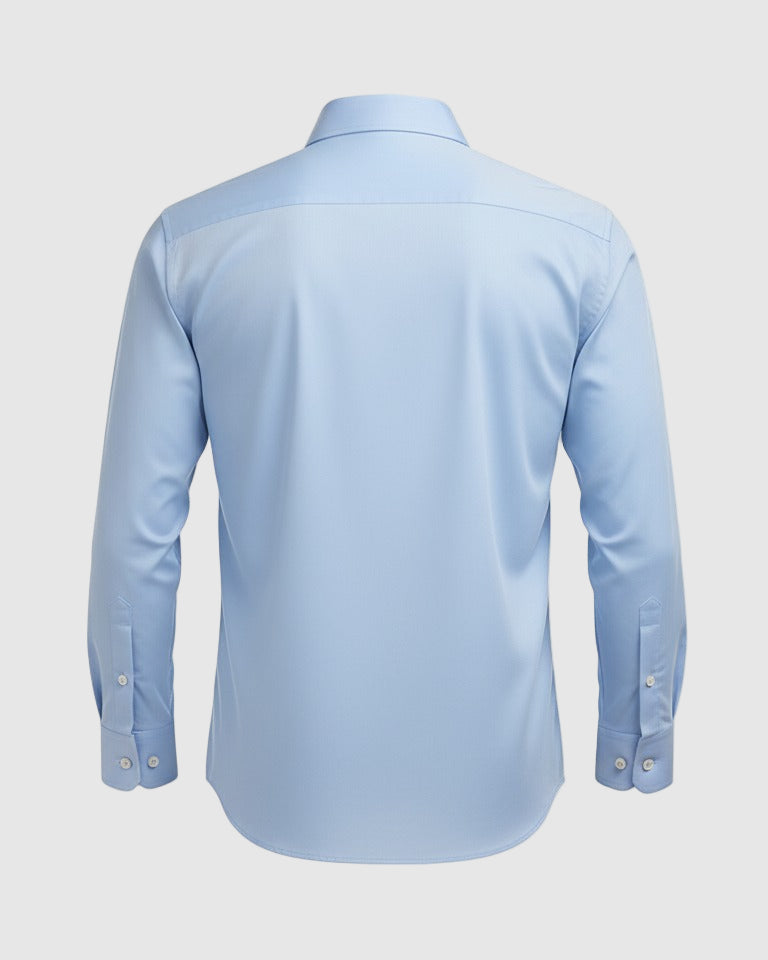 Arrow Men's Solid Full Sleeve Slim Fit Cutaway Collar Cotton Formal Shirt (BLUE)