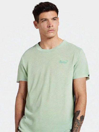 Superdry  Men Solid Round Neck Cotton T-Shirt (size s)