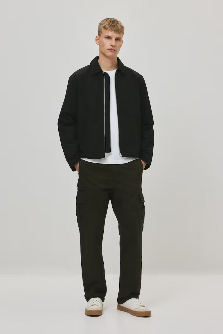 H&M Loose Fit Dark khaki green Cargo trousers