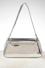 ZARA Women's Silver Minimal Flap Shoulder Bag Mini Magnetic Blogger Trendy