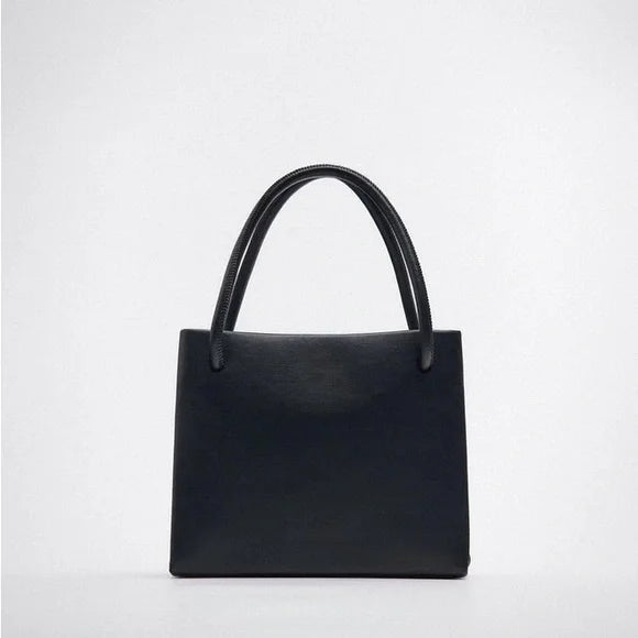 Zara Faux Leather Top Handle Square Bag