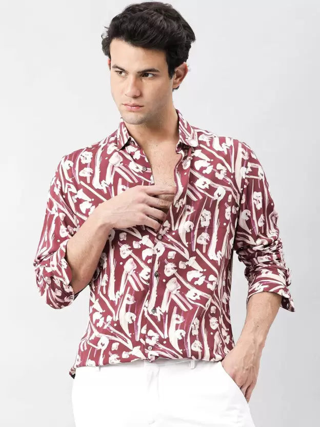 RARE RABBIT  Men Slim Fit Printed Casual Shirt