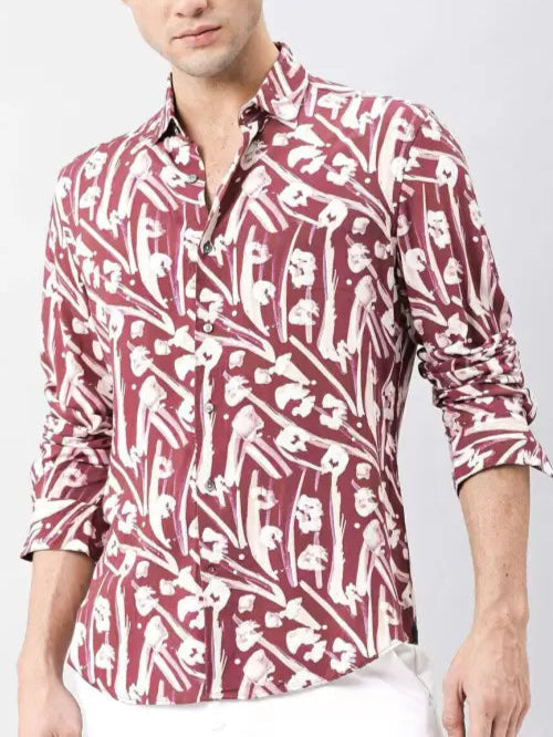 RARE RABBIT  Men Slim Fit Printed Casual Shirt
